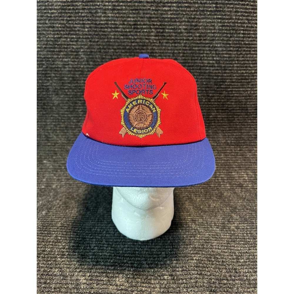American Legion Junior Shooting Sports 90s Vintage SnapBack Hat Red And Blue Y2K